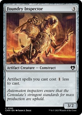 1x Lightly Played, English Foundry Inspector - Foil - Commander Masters