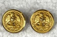 Lot of 2 Vintage Eagle Buttons with Anchor .75" Military Navy Waterbury Co