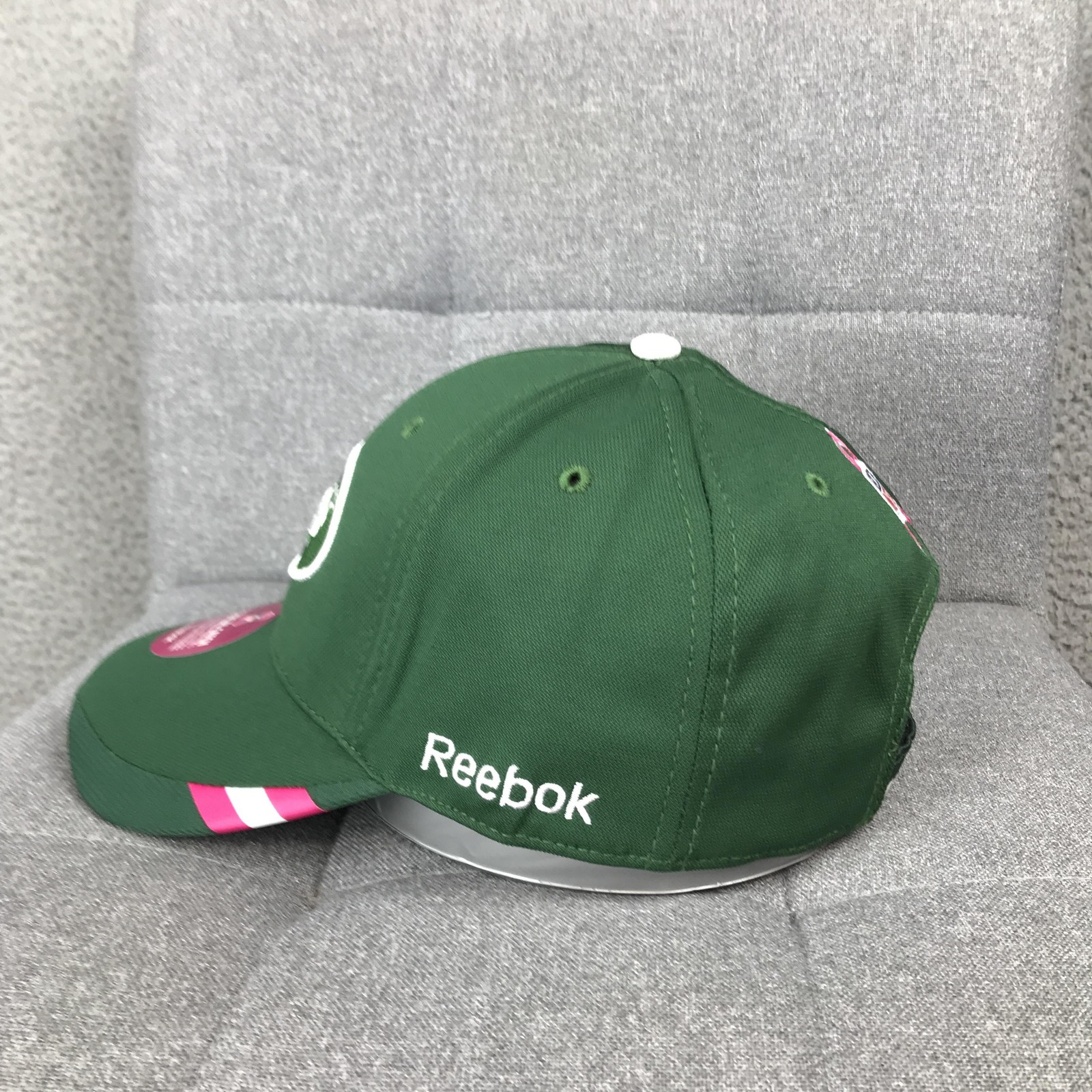 New York Jets Hat Cap Strap Back Mens One Size Green Pink NFL Football Reebok thumbnail 4