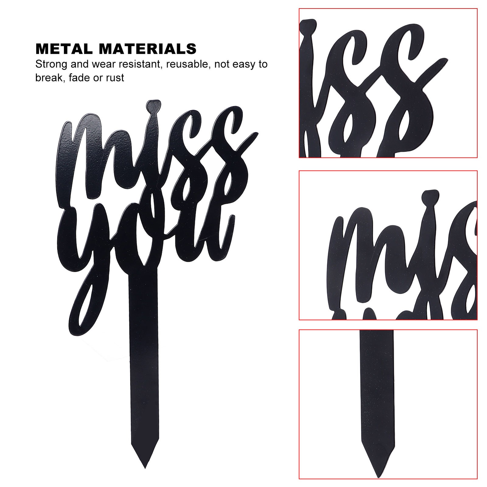 Memorial Grave Markers Miss You Sympathy Plaque Stake Metal Cemetery Garden