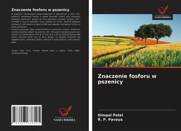 Dimpal Patel (U. A.) | Znaczenie Fosforu W Pszenicy | Taschenbuch | Polnisch-image