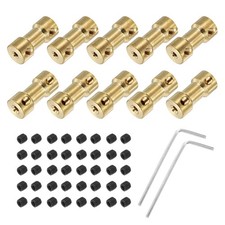 10Pcs 2.3mm to 4mm Brass Shaft Coupling Joint Connector with Screws and Wrench