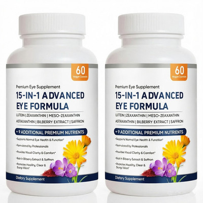 2er Pack 15 in 1 Advanced Eye Formula, Augen Vitamin & Mineral Supplement - 120 Kapseln