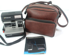 Polaroid Sun 600 LMS Camera With Soft Faux Leather Zipper Case and Instructions