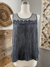 Kimchi blue black sheer mesh, lace trim, boho style, fairy aesthetic size L