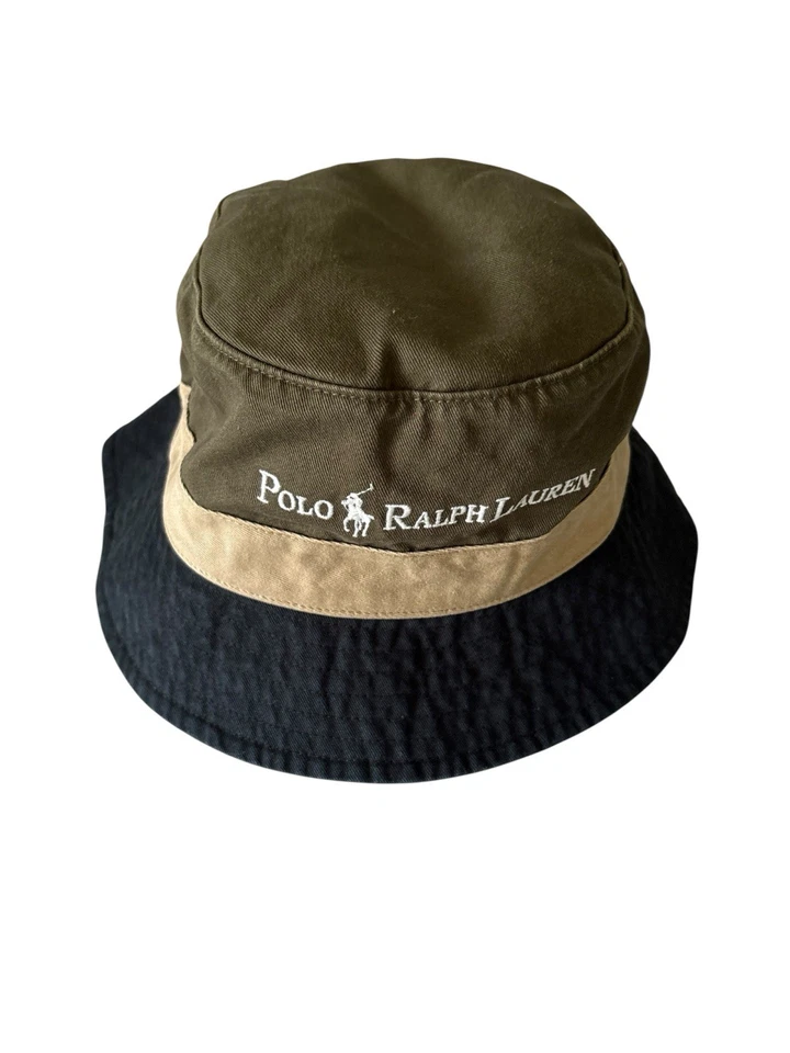 Polo Ralph Lauren цвет блокировки саржи ведро шляпа оливковый черный размер L/XL новый - Изображение 3 из 4