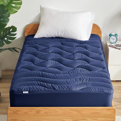 Cooling Mattress Pad Quilted Fitted Matress Topper Protector Cover Deep Pocket - Picture 13 of 13