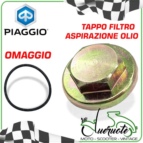Tappo Scarico Olio Piaggio Originale, Ricambio OEM 1A000139 Per Beverly E MP3 - 4