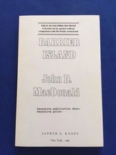 BARRIER ISLAND - UNCORRECTED  PROOF BY JOHN D. MACDONALD
