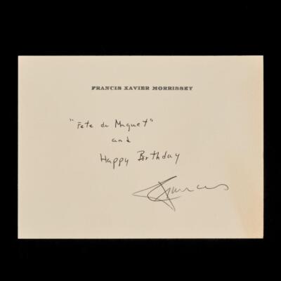 Francis Xavier Morrissey Jr Philanthropist Author Handwritten Signed Note Card
