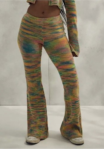 Urban Outfitters Space Dye Knitted flared trousers size XS | eBay