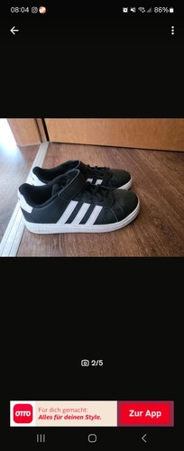 adidas Jungs Sneaker Gr.35 schwarz/ weiß - Bild 2 von 3