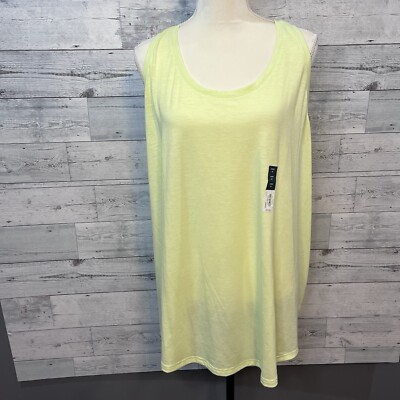Tek Gear Neon Yellow Green Racer Back Tank Plus Size 3X