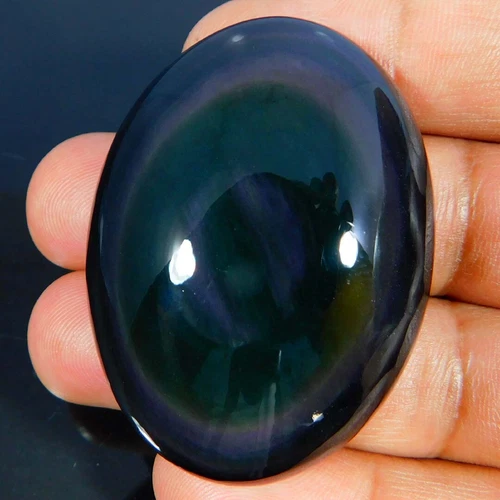 133.70Cts. Natural Gorgeous Rainbow Eye Obsidian Oval Cabochon Loose Gemstone