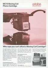 c1985 Ortofon MC 10 Moving Coil Phono Cartridge Dealer Glossy Ad Denmark Hifi