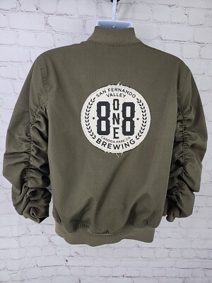 8 one 8 San Fernando Brewing Company Jacket Men's Size Medium Gathered Sleeves 