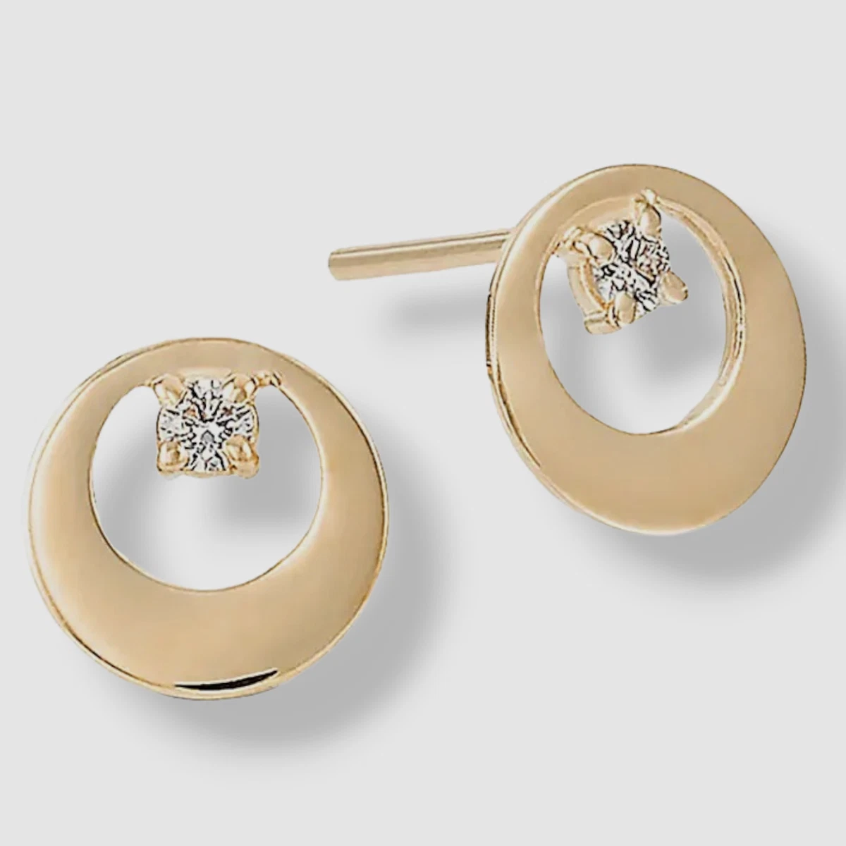 550 Lana Women s 14k Yellow Gold Solo Mini Bond Cusp Diamond Stud