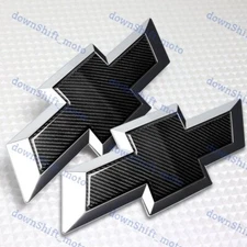 For 16-19 Chevy Silverado 1500 Front & Tailgate Bowtie Emblem 100% Carbon Fiber