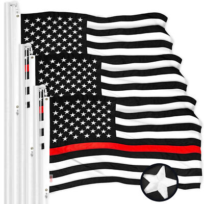 NEW G128 Thin Red Line Flag 3-Pack 3x5 FT, Support Embroidered Polyester