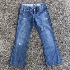 Paige Premium Laurel Canyon Jeans Womens 26 Low Bootcut Distressed Made In USA