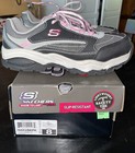 Sketchers Slip Resistant Memory Foam Size 8 Steel Toe Work Shoes Pink Black-EUC