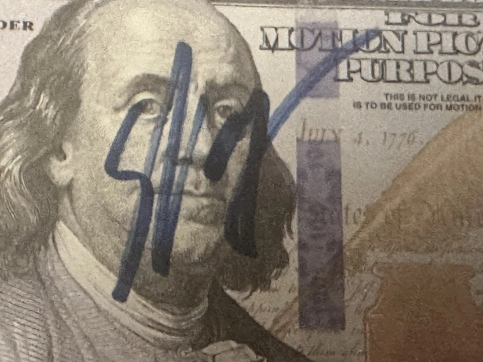 Billete de utilería firmado por Steve Woz Wozniak de $100 dólares fundador de Apple autenticado Foto 2 de 4
