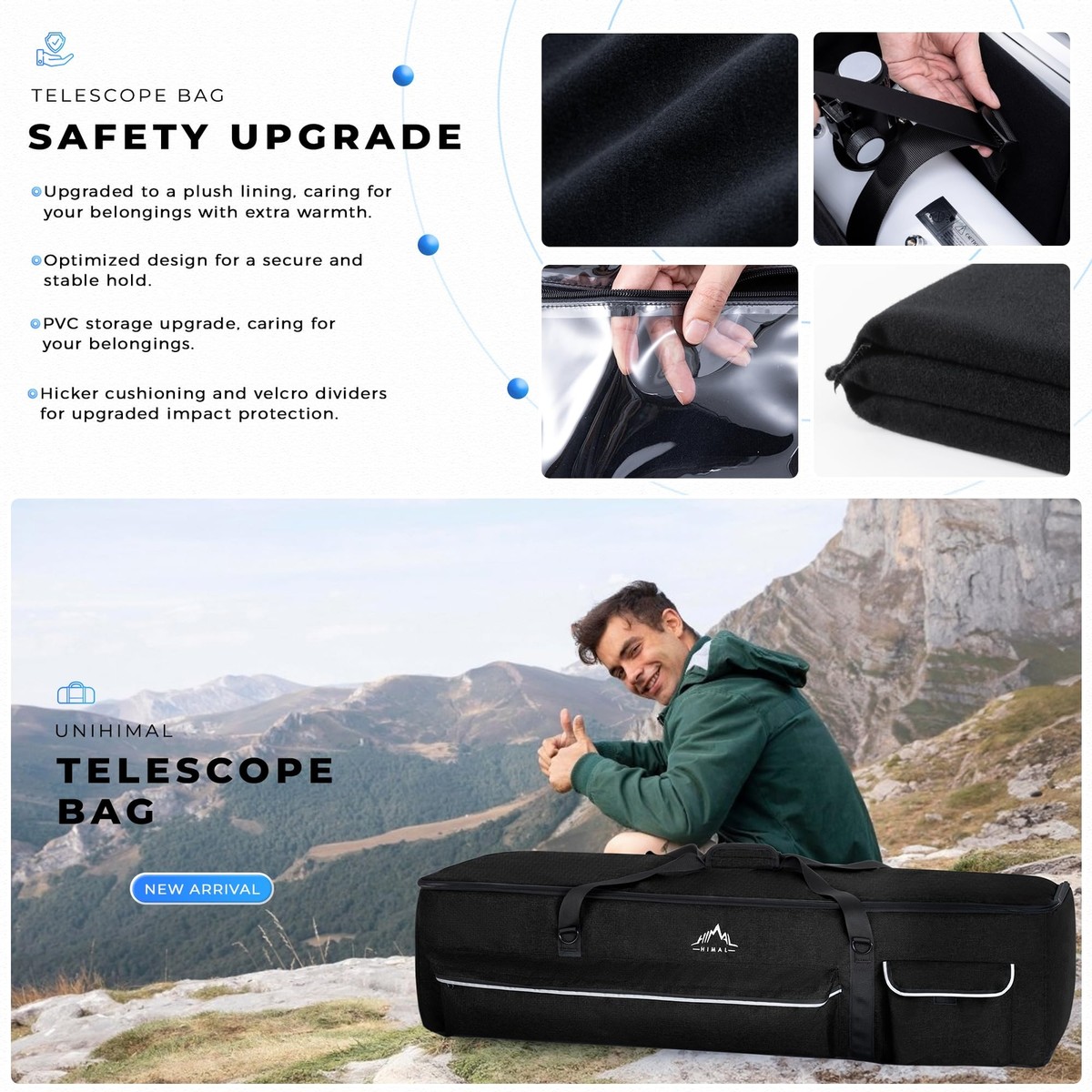 UNIHIMAL Multipurpose Telescope Bag 30 In– Padded Shock