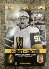 Vegas Golden Knights Game 12/41 Tomas Nosek Inaugural Season Poster 12/3/17