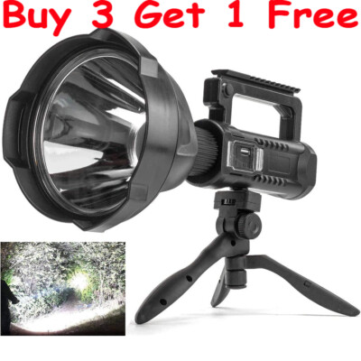 Super Bright Handheld Hunting Flashlight Rechargeable Spotlight 99000000 Lumens