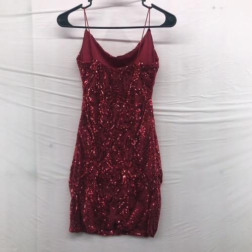 B. Darlin Red Sparkly Sleeveless Mini Dress Size 3/4 Women Formal Wear - Picture 9 of 12