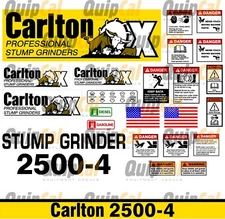 Carlton 2500-4 Stump Grinder Decal Set - Decals for Carlton Grinders & Chippers