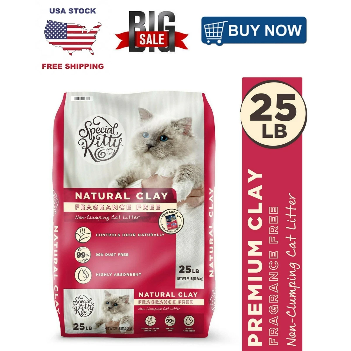 Natural clearance clay litter