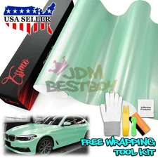 PET Super Gloss Pearlescent Emerald White Car Vehicle Vinyl Wrap Decal Sticker