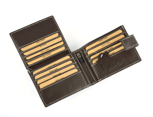 Mens GENUINE Leather Wallet Slim RFID Blocking Trifold Card Holder pocket Purse - Picture 4 of 8