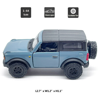 1:64 Ford Bronco Model Toy Car Diecast Toy Vehicle 2 Doors Open