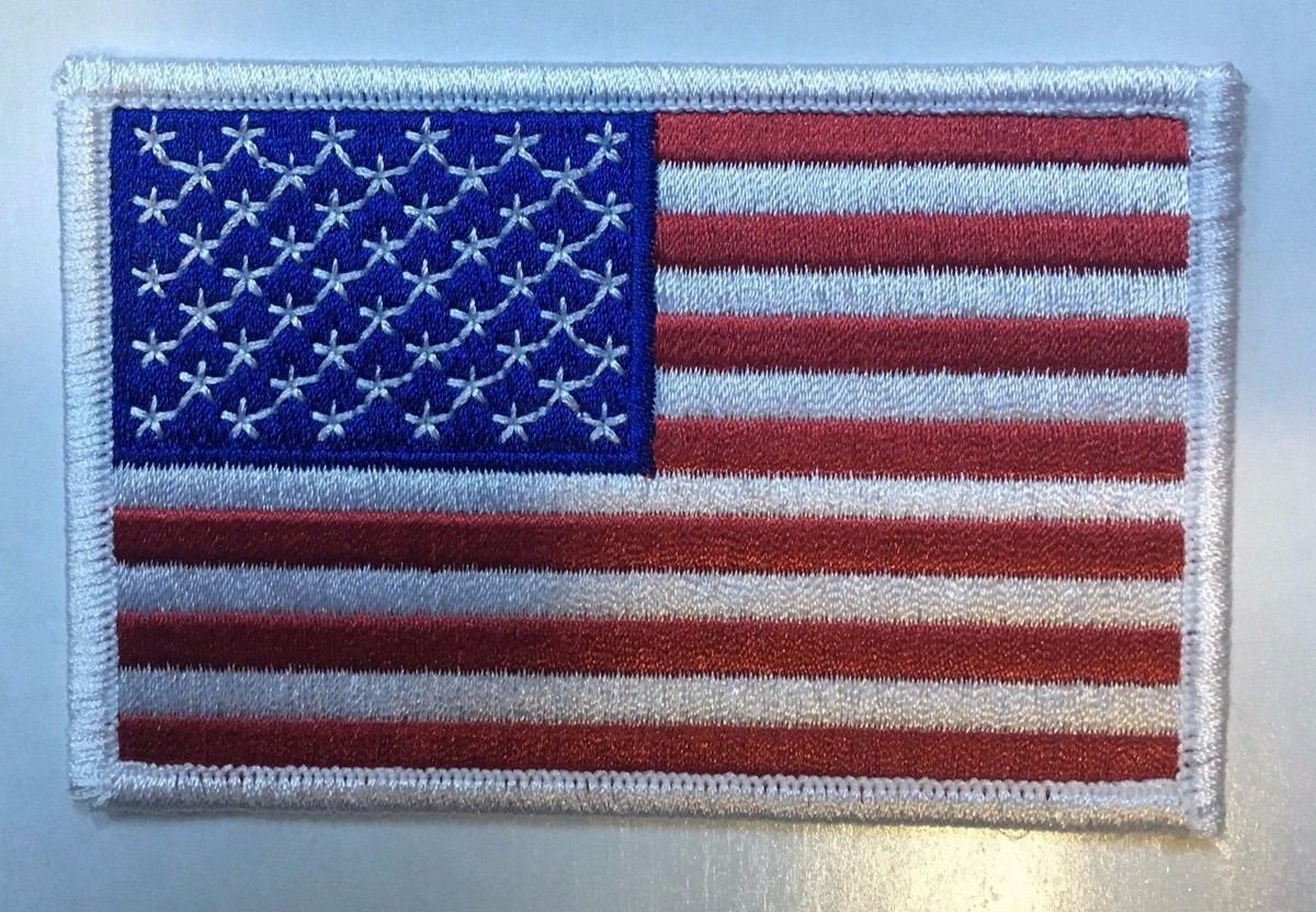 Buy American Flag Patch Embroidered Iron-on Gold Border USA US United States Quality Applique Backpack, Military Gear, Uniform, USA Flag Patch Online In India - Foto 5