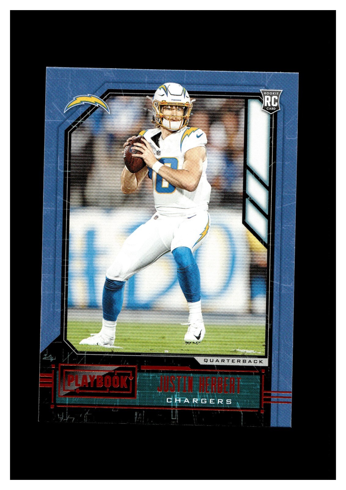 2020 Panini Playbook Orange #103 Justin Herbert RC Los Angeles Chargers