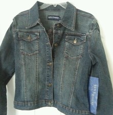 NWT Embroidered denim Jeans jacket SIZE L Large