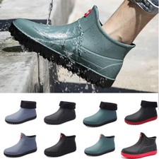 Mens Lightweight Garden Boots Insulated Rain Shoes Ankle Wellies Working Boots