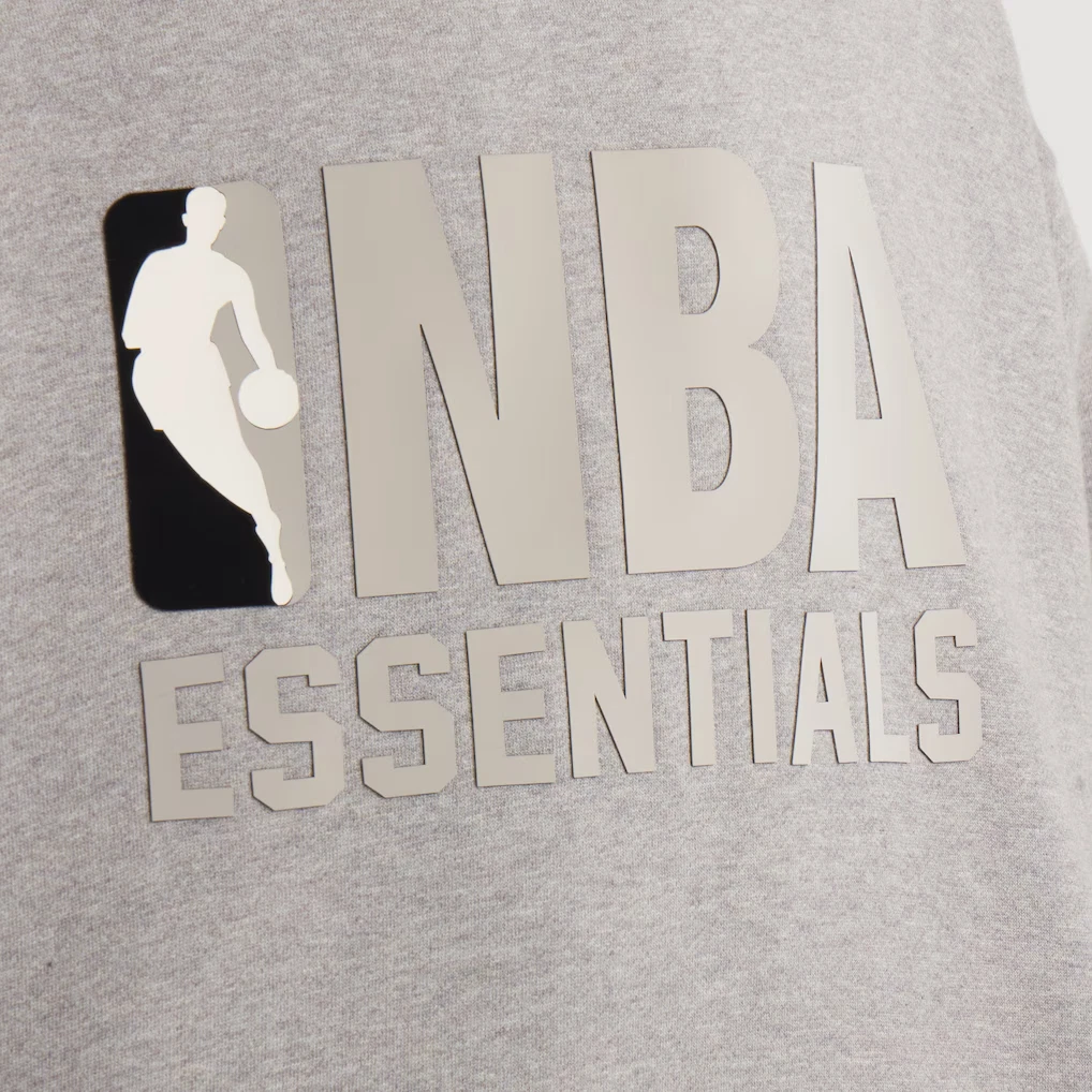 Felpa con cappuccio Fear of God NBA x ESSENTIALS pullover grigio NUOVO