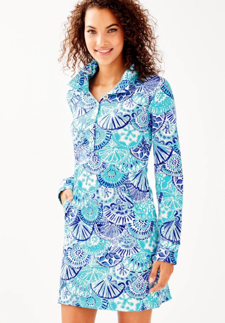 NWT Lilly Pulitzer UPF 50 Captain Popover TURQUOISE OASIS Dress