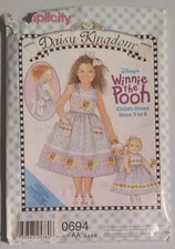 SIMPLICITY #0694 GIRLS SIZES 3-4-5-6 DRESS & DRESS for 18" DOLL PATTERN UNCUT
