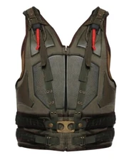 The Dark Knight Rises Tom Hardy Military Green Leather Bane Vest- Vest For Men