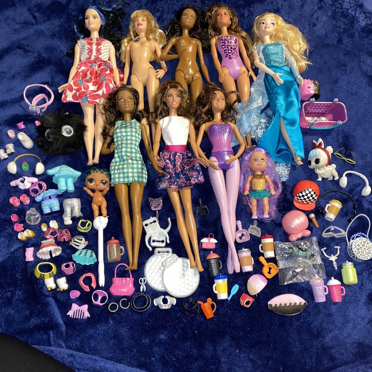 Lot 8 Barbie & Friends Fashion Dolls w/Extras Accessories | eBay