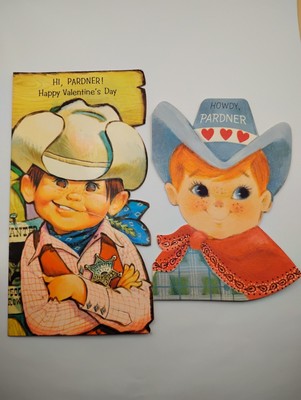 Vintage Valentine Card Cowboy Lot  Western ''Howdy Pardner!''American Greetings 