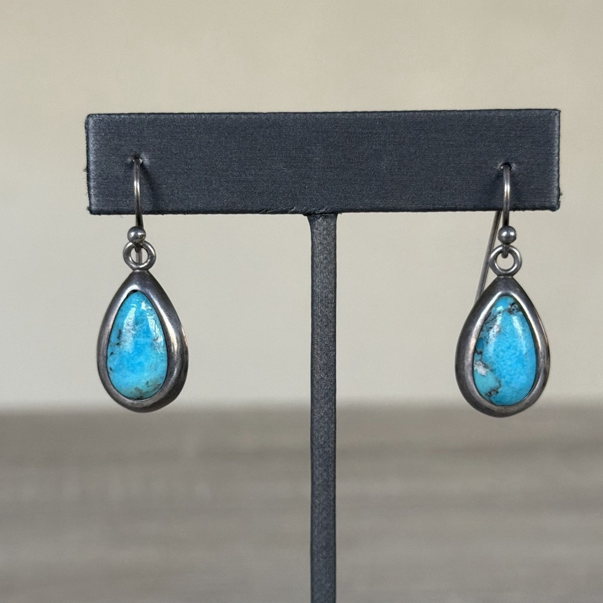 Vintage Sterling Silver BARSE Turquoise Dangle Earrings