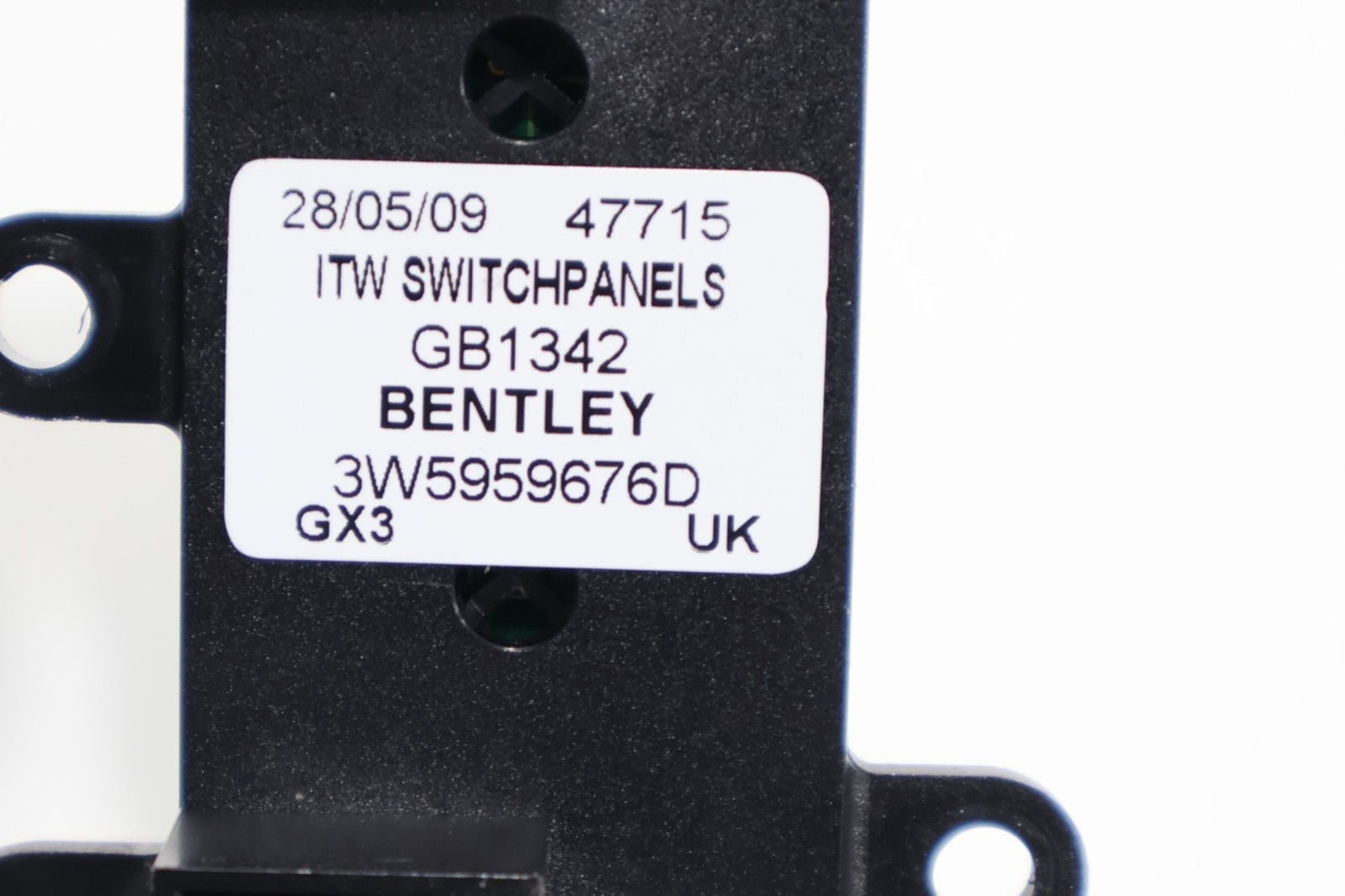 2006-12 BENTLEY CONTINENTAL CONSOLE SEAT HEATER & HAZARD & SUSPENSION SWITCH OEM