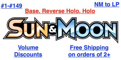Pokemon TCG: Sun & Moon - You Pick - Choose Your Card - Complete Your Set