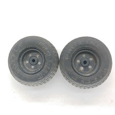 2x Vintage PROLINE WAFFLE RC Buggy ? Rear Tires & Wheels Good Tread / Rubber