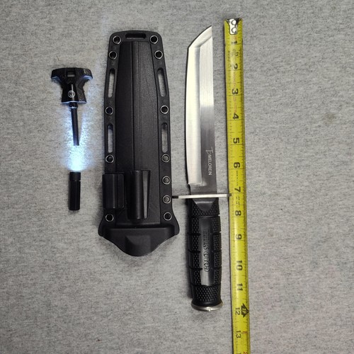 Cold Steel Survival Knife Fixed Tanto Blade W/ Sheath Fire Starter 